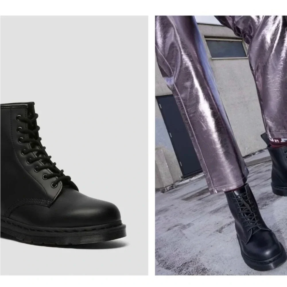 Dr. Martens Black Patent Lace-Up Combat Boots - Picture 8 of 12